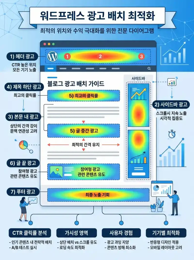 워드프레스 광고 배치 점검