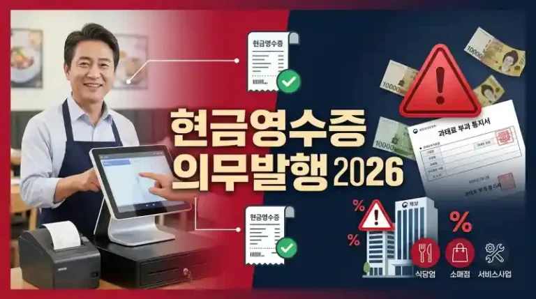 현금영수증 의무발행 업종 2026 과태료 피하는 법