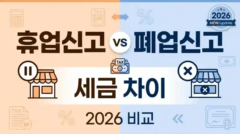 휴업신고 vs 폐업신고 세금 차이 2026