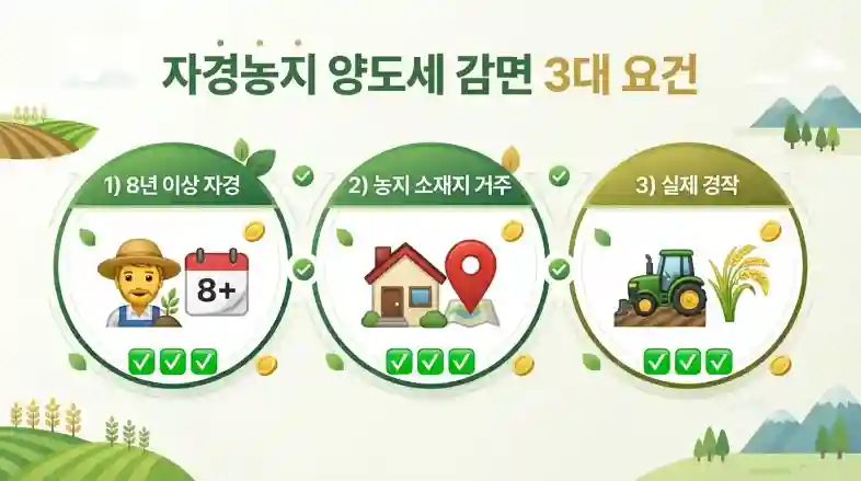 자경 감면 3대 요건