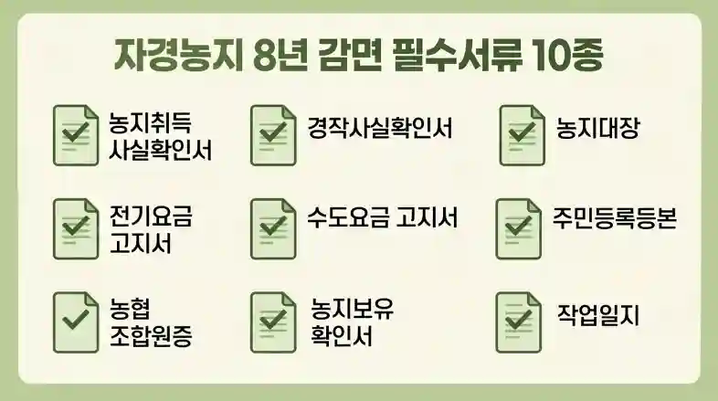 자경 입증 서류 10종 체크리스트