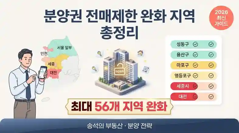 분양권 전매제한 완화 지역 총정리