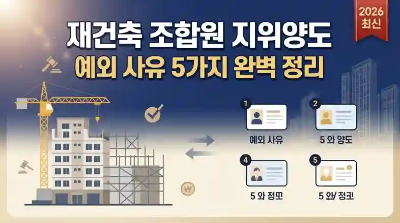 재건축 조합원 지위양도 예외 사유 5가지 완벽 정리