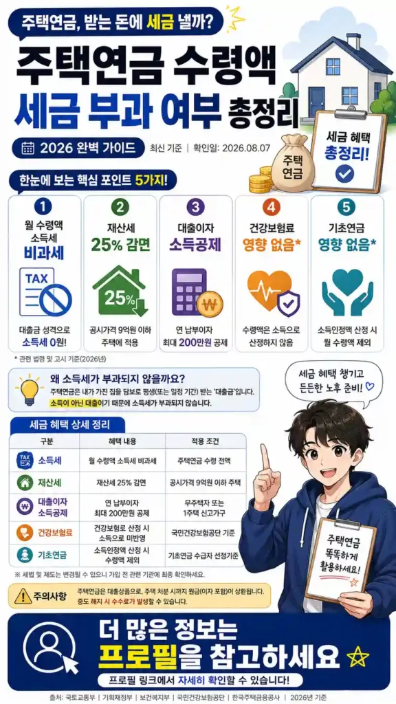 주택연금 수령액 세금 부과 여부 총정리