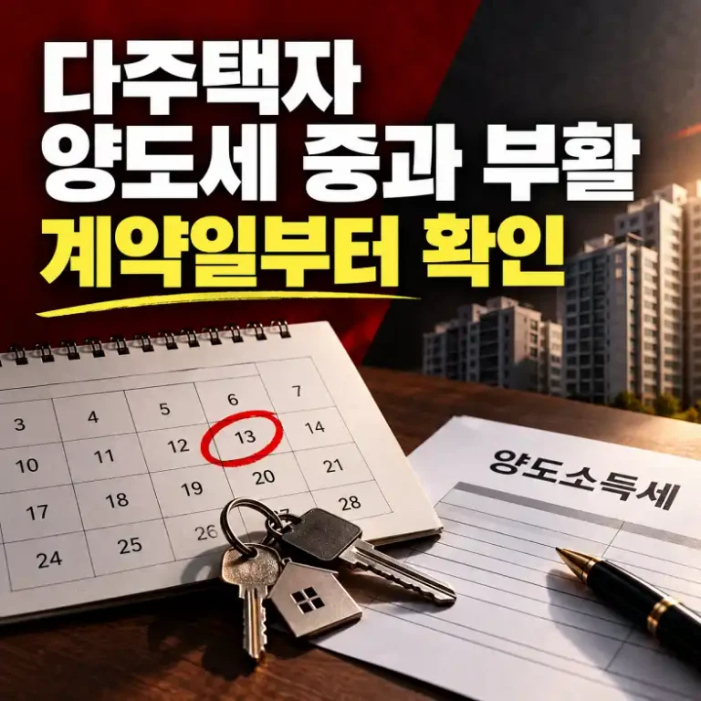 다주택자 양도세 중과 부활 시점을 달력에 표시하고 양도소득세 세액을 확인하는 주택 매도인