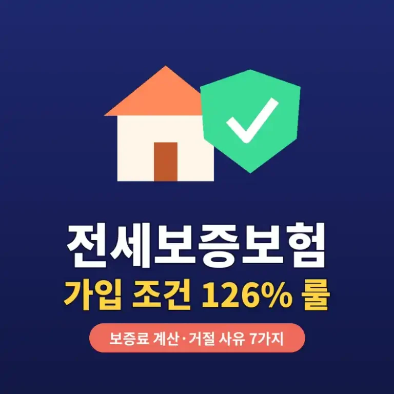 전세보증보험 가입 조건 126% 룰을 안내하는 집과 방패 일러스트