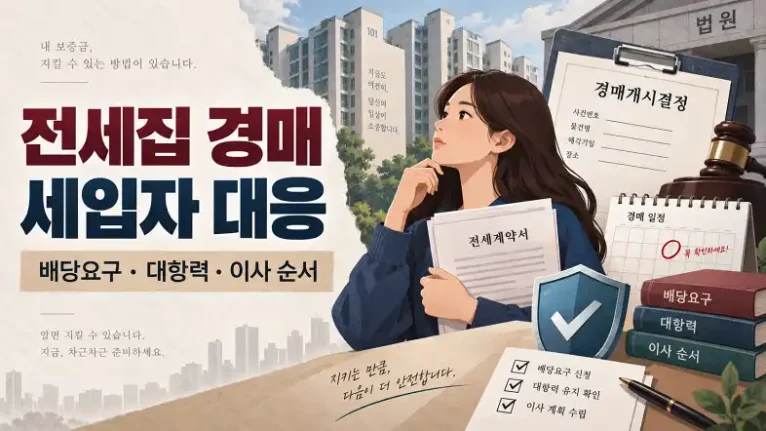 전세집 경매 세입자의 배당요구 대항력 이사 순서 안내