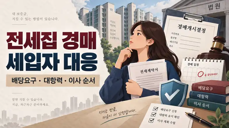 전세집 경매 세입자의 배당요구 대항력 이사 순서 안내